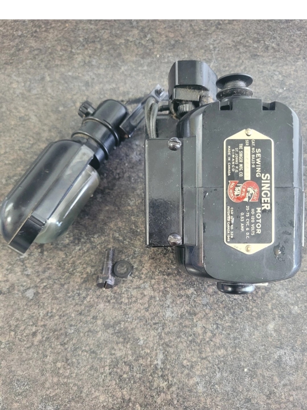 Vintage Singer 128 Motor And Light- BAJ3-8